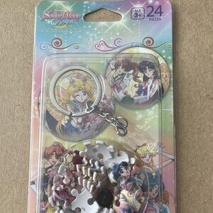 Sailor Moon Pintoo Plastic 3D Ball Shaped Jigsaw Puzzle Key chain 24 Piece-1.57"